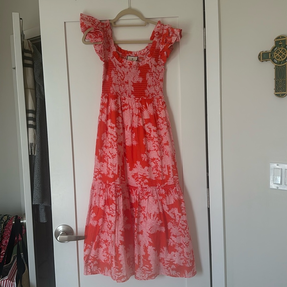 TUCKERNUCJ toile orange and pink dress XS